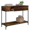 vidaXL Konzolový stolík dymový dub 100x34,5x75 cm kompozitné drevo