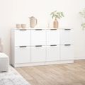 vidaXL Komody 2 ks lesklé biele 60x30x70 cm spracované drevo