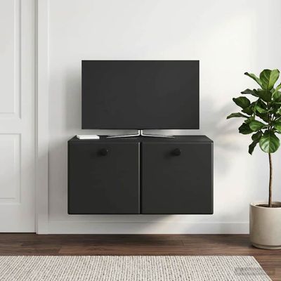 vidaXL Nástenná TV skrinka 59,5 x 41 x 30 cm Čierna Kompozitné drevo
