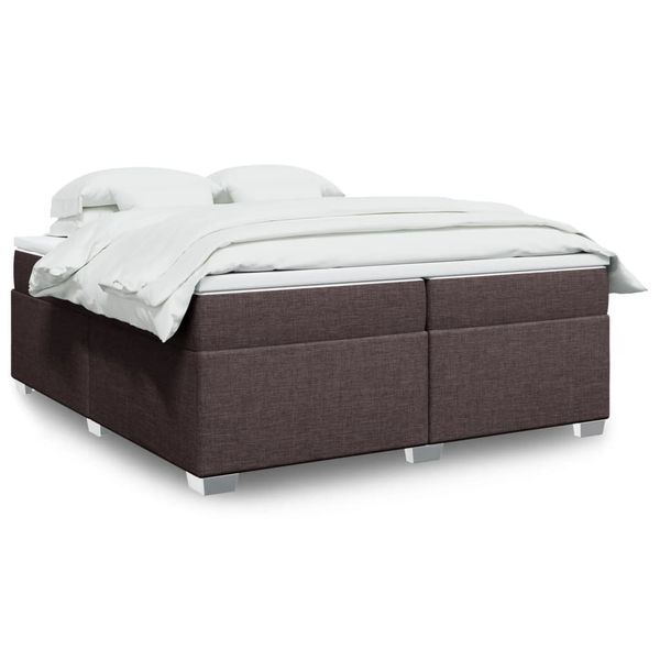 vidaXL Boxspring posteľ s matracom tmavohnedá 200x200 cm látka