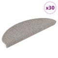 vidaXL Samolepiace nášľapy na schody Sisal 30 ks 65x21x4 cm strieborné