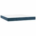 vidaXL Posteľný rám boxsping s matracom tmavomodrý 160x200 cm zamat