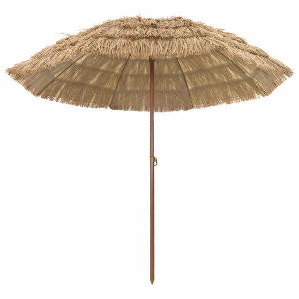 vidaXL Plážový slnečník Prírodná 255 x 255 x 255 cm Polyester a oceľ