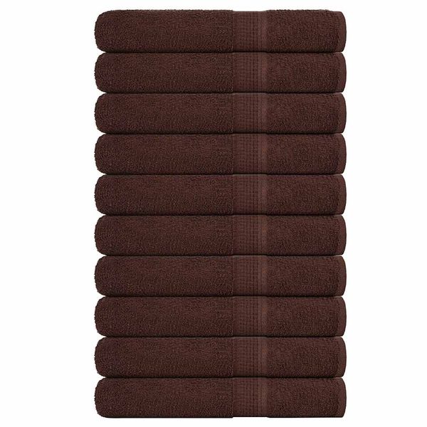 vidaXL Saunové osušky FROGN 10 ks hnedé 80x200 cm 360 g/m²