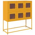 vidaXL Komoda horčicovožltá 100,5x39x107 cm oceľ valcovaná za studena