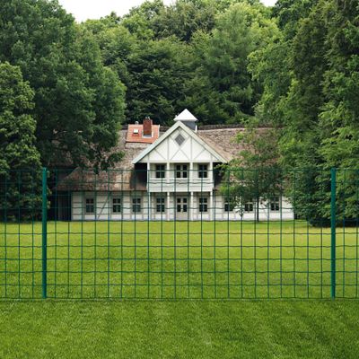 vidaXL Euro plot, oceľ 20x1,5 m, zelený