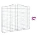vidaXL Oblúkové gabiónové koše 7ks 200x30x160/180cm pozinkované železo