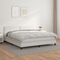 vidaXL Boxspring posteľ s matracom biela 180x200 cm umelá koža