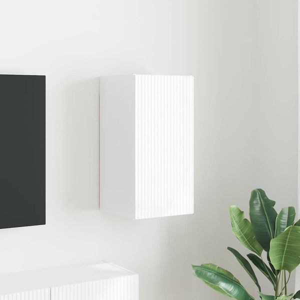 vidaXL TV nástenná skriňa Nástenný Lesklá biela 30 x 31 x 60 cm