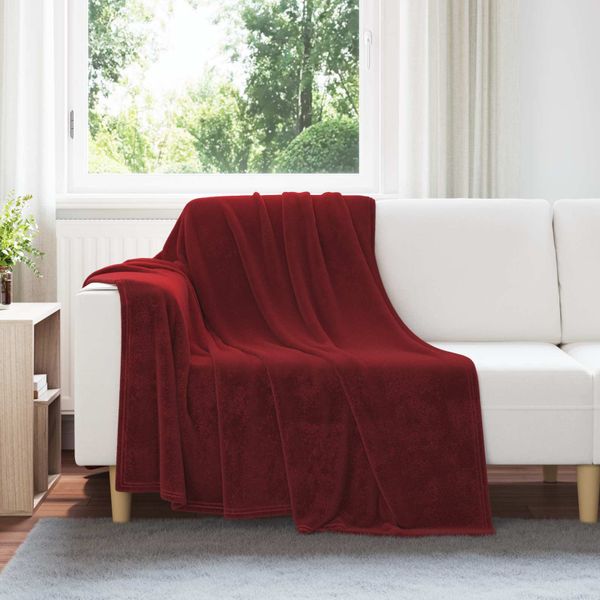 vidaXL Deka Bordeaux červená 150 x 200 cm Flís