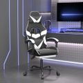 vidaXL Herná stolička s podnožkou čierna a biela umelá koža