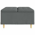 vidaXL Ottoman s Úložným Priestorom Tmavo šedá 80 x 80 x 45 cm látka