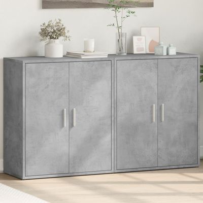 vidaXL Komody 2 ks betónovosivé 60x31x70 cm kompozitné drevo