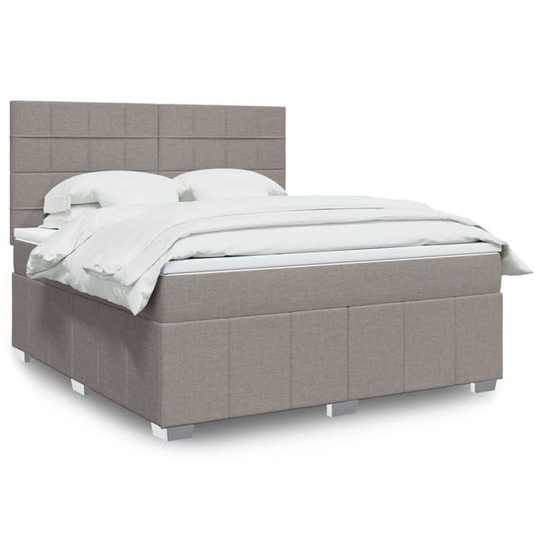 vidaXL Posteľný rám boxspring s matracom sivohned 180x200 cm látka