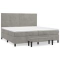 vidaXL Posteľný rám boxsping s matracom bledosivý 200x200 cm zamat