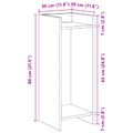 vidaXL Stojan na rastliny Čierny dub 30 x 30 x 80 cm Kompozitné drevo
