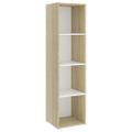 vidaXL TV skrinky 3 ks biele a dub sonoma 142,5x35x36,5 cm drevotrieska