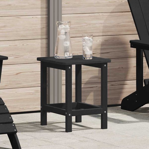 vidaXL Bočný stôl Čierna 38 x 38 x 46 cm Polyetylén