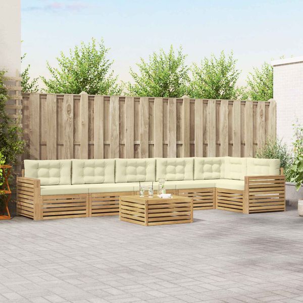 vidaXL Záhradná súprava gaučov 7 pcs Biela a krémová 79 x 79 x 37 cm