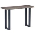 vidaXL Konzolový stolík z akáciového dreva a železa sivý 115x35x76 cm