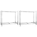 vidaXL 2-posch. stojany na pneumatiky 2ks strieborné 110x40x110cm oceľ