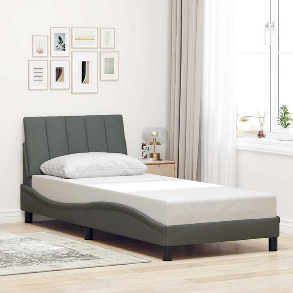 vidaXL Rám postele bez matraca Hanko tmavosivá 80x200 cm látka