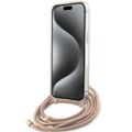 Puzdro Guess pre iPhone 15 Pro 6,1" GUHCP15LHC4SEP ružová HC CROSSBODY CORD 4G PRINT