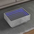 vidaXL Konferenčný stolík s LED betónový 70x50x30 cm kompozitné drevo