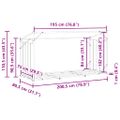 vidaXL Regál na krbové drevo s pláštenkou 200,5x80,5x110,5 cm