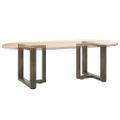 vidaXL Nohy konferenčného stolíka v tvare T, 2 ks, prírodná oceľ, 50x25x(42-43) cm, oceľové