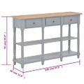 vidaXL Konzolový stolík sivý 120x30x76 cm MDF