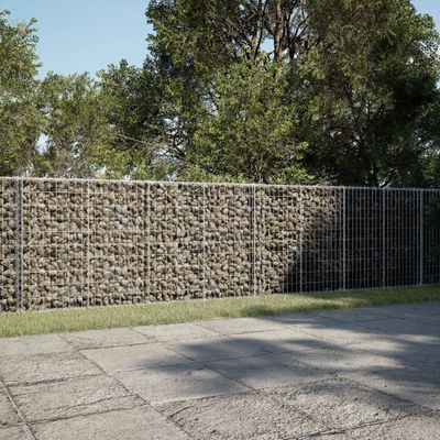 vidaXL Gabiónový kôš s krytom 1200x50x100 cm pozinkované železo