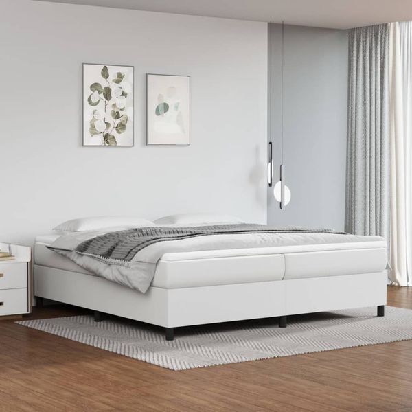 vidaXL Boxspring posteľ s matracom biela 200x200 cm umelá koža