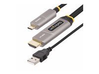 HDMI kábel - USB-C s kolíkmi (samec) do HDMI, USB (iba napájanie) s kolíkmi (samec) - 15,2 m - tienený/fiber optic - čierny - aktívny, Active Optical Cable (AOC), jednosmerný, podpora 4K60 Hz (3840 x 2160)
