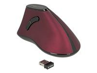 Vertikálna myš - ergonomická - pravák - optická - 5 tlačidiel - bezdrôtová - 2,4 GHz - bezdrôtový prijímač USB - čierna/červená - maloobchod