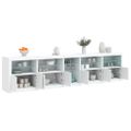 vidaXL Komoda s LED svetlami biela 283x37x67 cm
