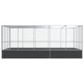 vidaXL Voliéra s nadstavcom strieborná 518x307x212 cm oceľ