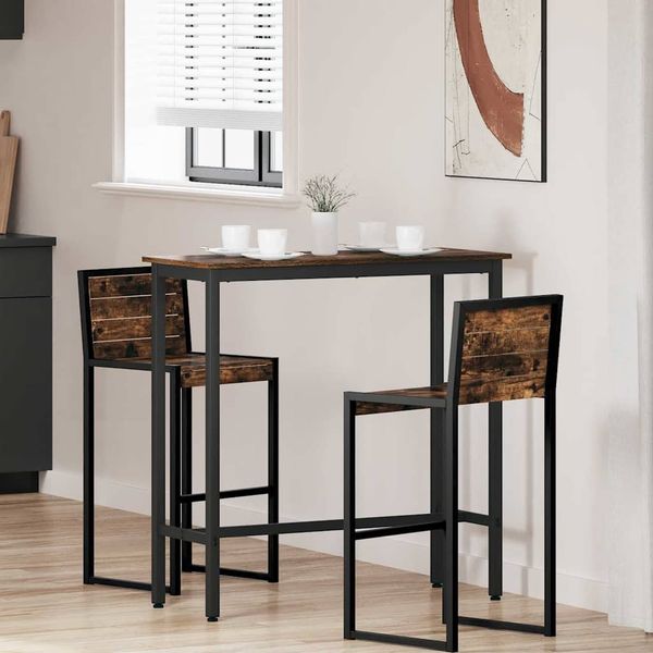 vidaXL stôl Dymová dub 100 x 40 x 100,5 cm Inžinierske drevo a oceľ