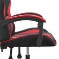 vidaXL Otočná herná stolička čierna a červená umelá koža