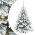 vidaXL Umelý vianočný stromček s 150 LED-i Biela 120 cm PE a PVC