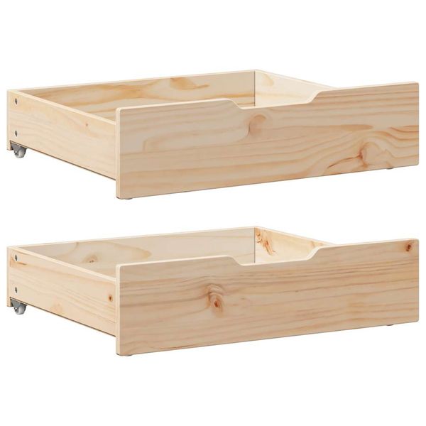 vidaXL Zásuvky pod posteľ s kolieskami 2 ks 65x55x17 cm borovica