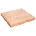 vidaXL Nástenná polica bledohnedá 60x60x(2-6) cm ošetrený masívny dub