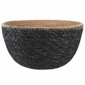 vidaXL Kvetináč s uchami 2 ks Čierna Ø 22 x 20 cm 100% Morská tráva