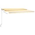 vidaXL Samostatne stojaca automatická markíza 400x300 cm žlto-biela