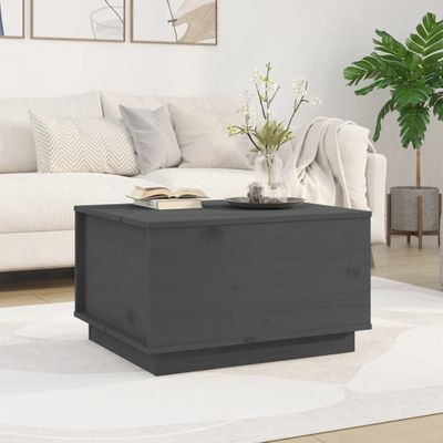 vidaXL Konferenčný stolík sivý 60x50x35 cm borovicový masív