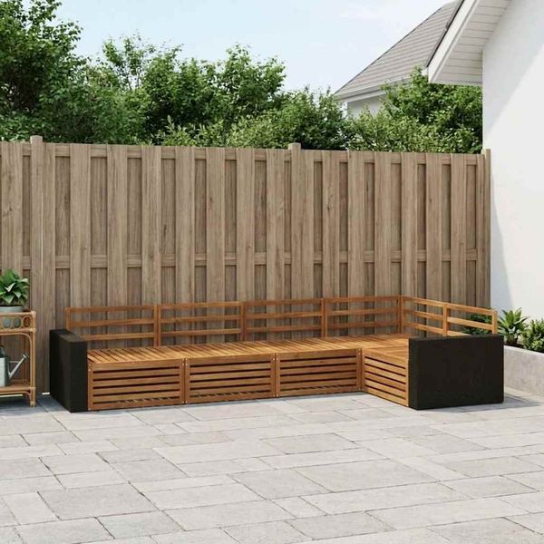 vidaXL Záhradná súprava gaučov 5 pcs Prírodná 331 x 172,5 x 73 cm