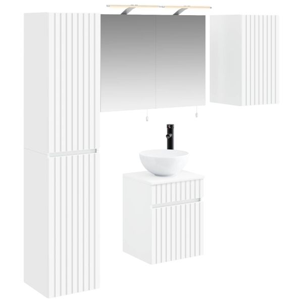vidaXL Set kabinetov do kúpeľne 5 pcs Biela 40 x 10,5 x 60,5 cm