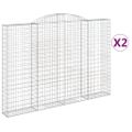 vidaXL Oblúkové gabionové koše 2ks 300x30x200/220cm pozinkované železo
