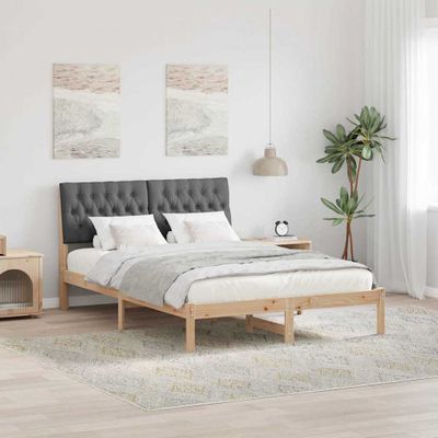 vidaXL Rám postele s čalúneným čelom Hnedá 160 x 200 cm