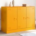 vidaXL Komoda horčicovožltá 67x39x73 cm oceľ